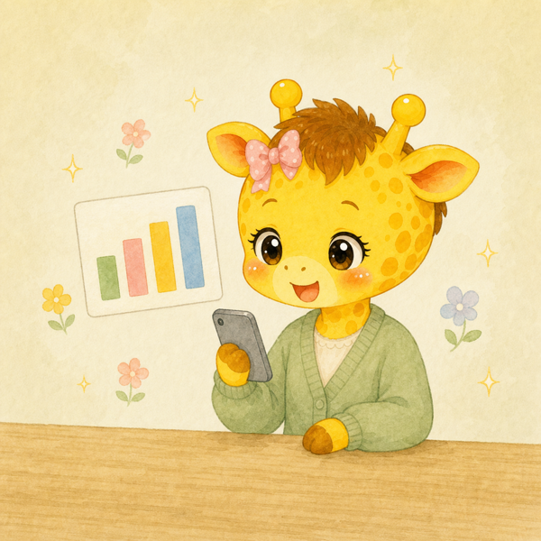 After：スマホで30秒入力してすっきりのキリンちゃん